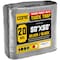 Core Tarps Heavy Duty Tarp, 50 ft L x 0.5 mm H x 50 ft W, 20 Mil, Silver/Black, Polyethylene CT-701-50X50 - alternate 1